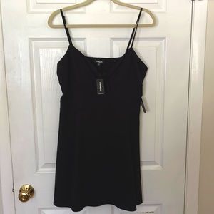 EXPRESS LITTLE BLACK DRESS, TIE FRONT DETAIL, STRETCHY, LARGE